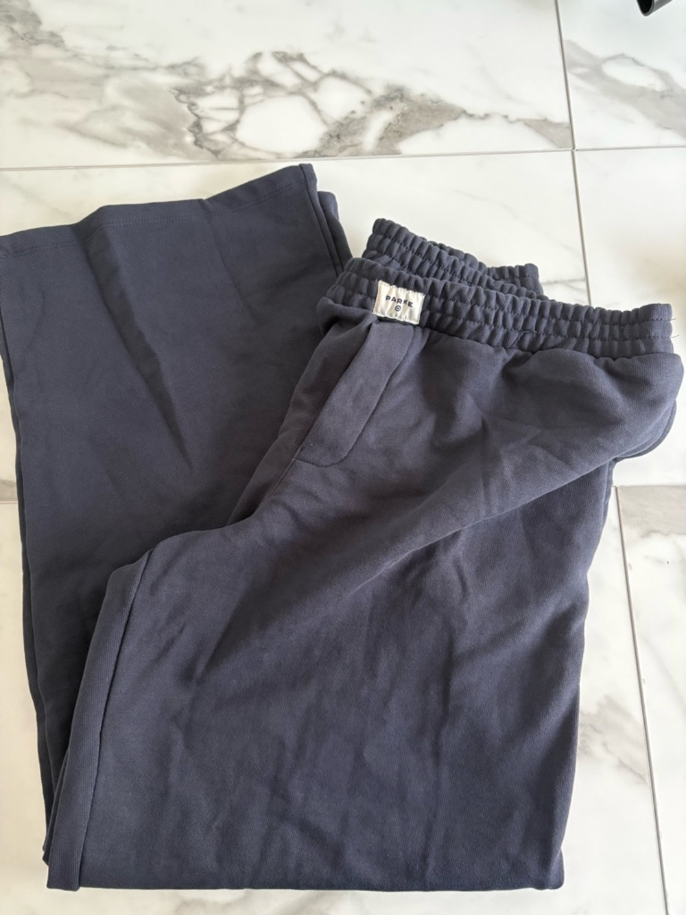 PARKE X TARGET High Rise Boxer Sweatpants Navy Blue Size Large NWT
